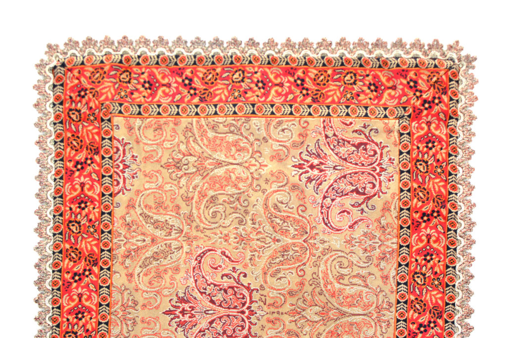 Cream and Red Termeh (Persian Fabric) Runner