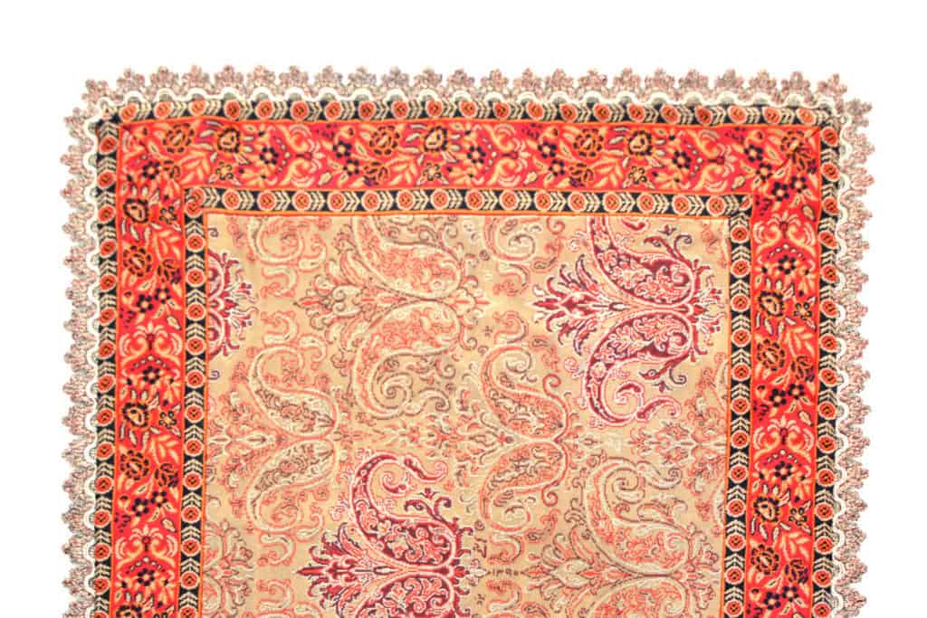 Cream and Red Termeh (Persian Fabric) Runner