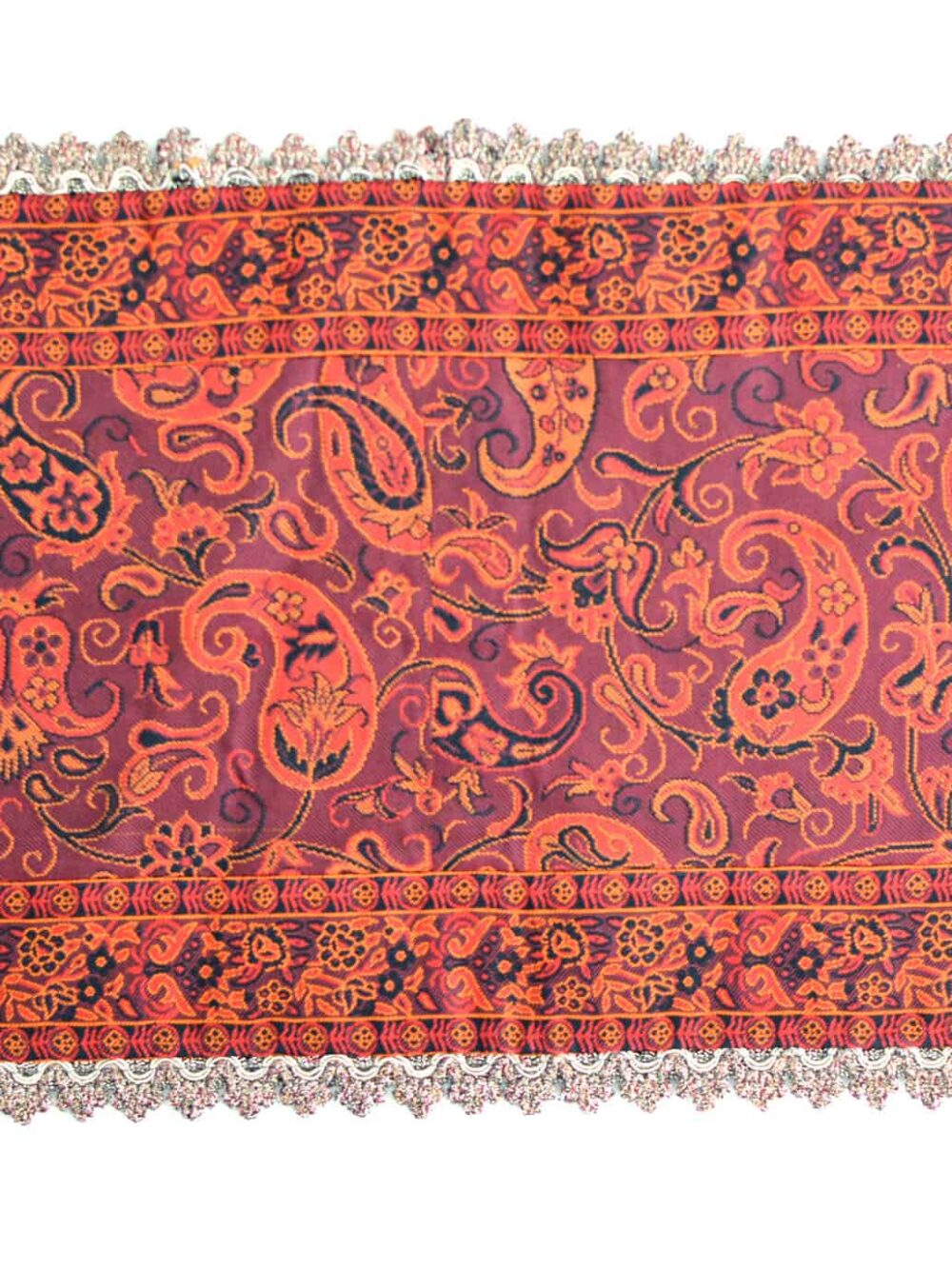 Red Termeh (Persian Fabric) Tablecloth With Edges
