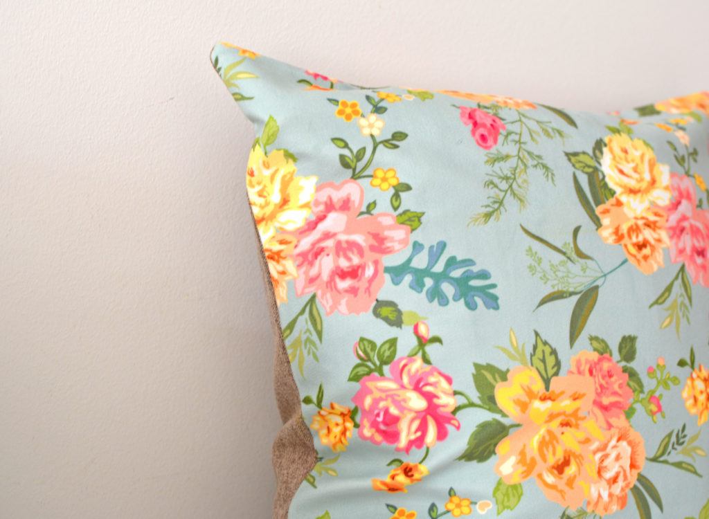 Velvet Floral With Turquoises Background Cushion Cover