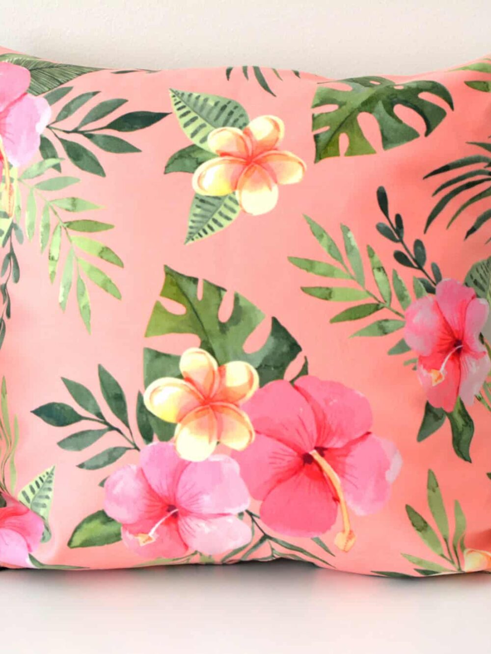 Velvet Hawaiian Flowers Cushion Cover