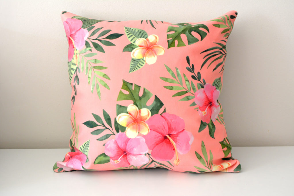 Velvet Hawaiian Flowers Cushion Cover