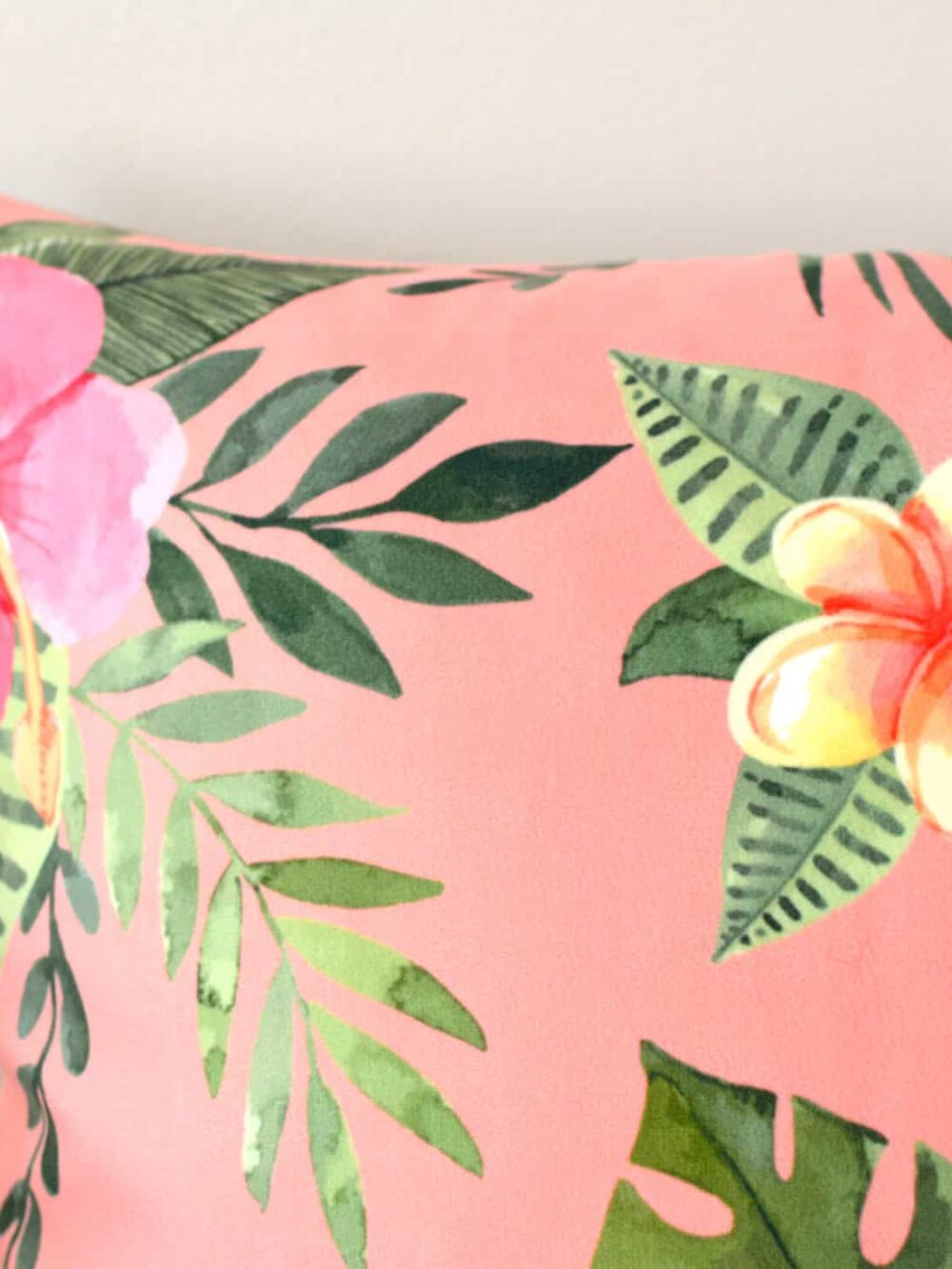 Velvet Hawaiian Flowers Cushion Cover