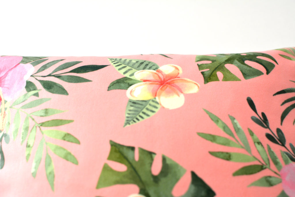 Velvet Hawaiian Flowers Cushion Cover