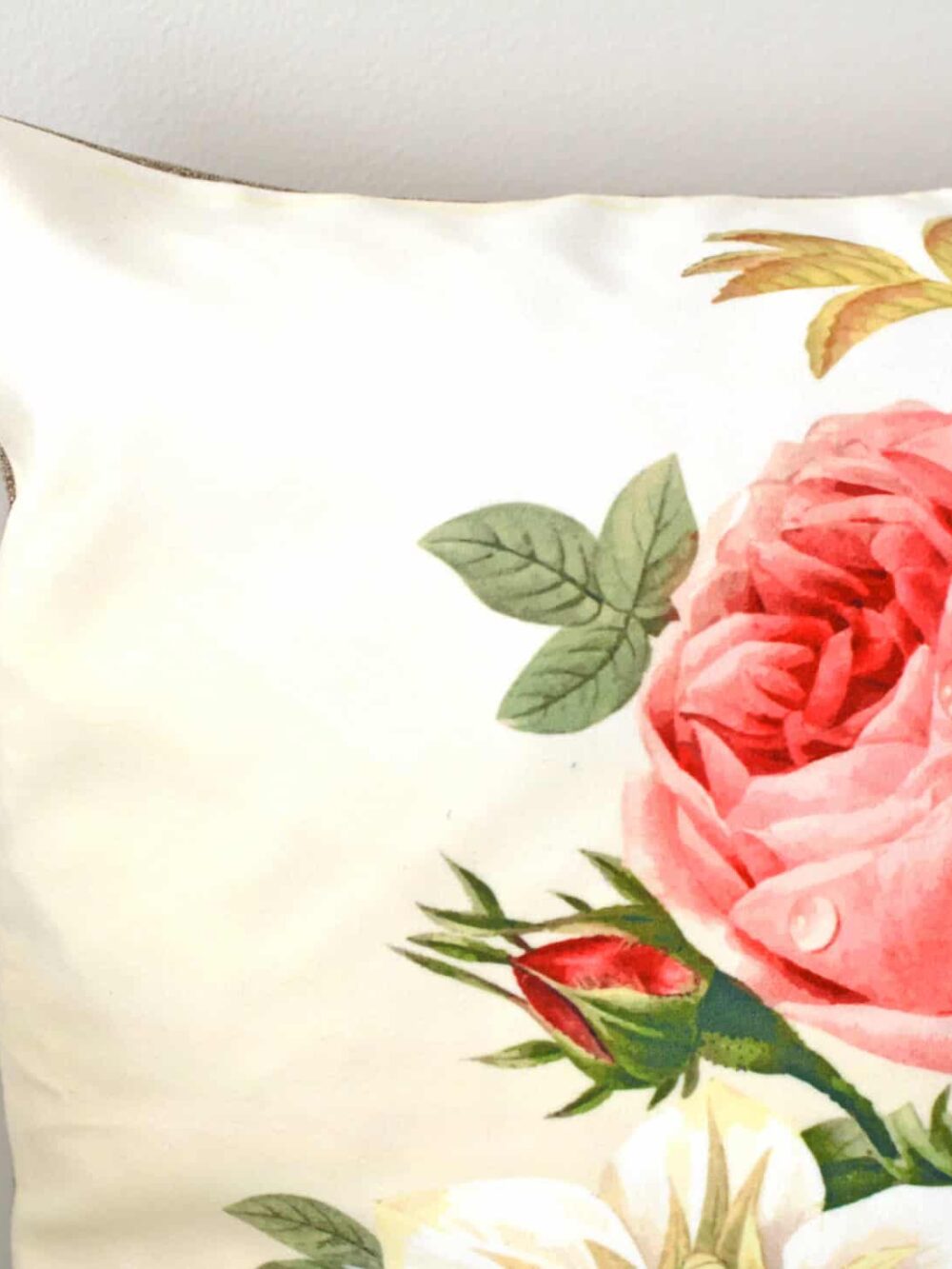 Velvet Rose Bouquet Cushion Cover