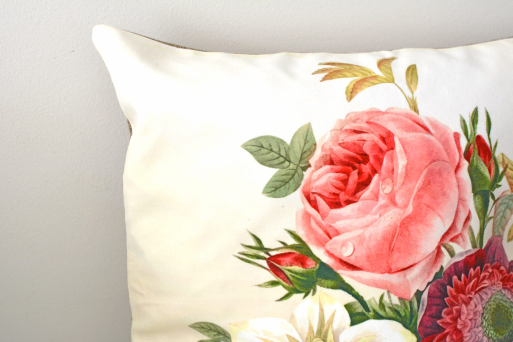 Velvet Rose Bouquet Cushion Cover