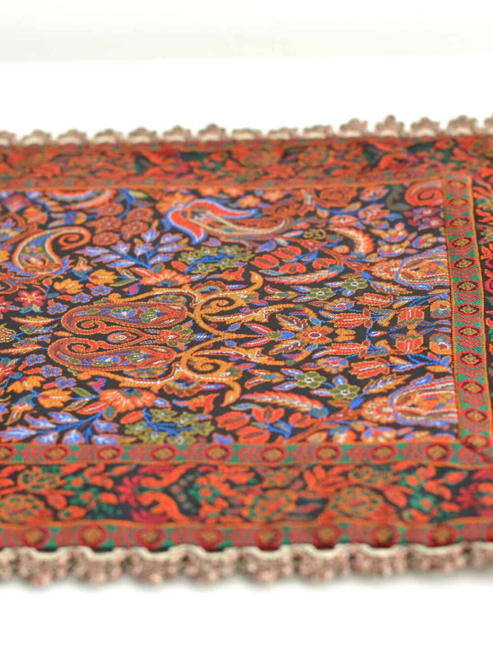 colourful tablecloth with the edge