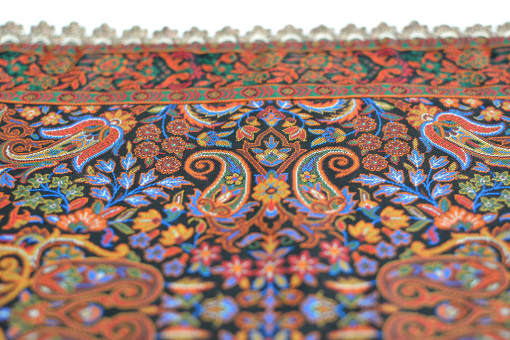 colourful tablecloth with the edge