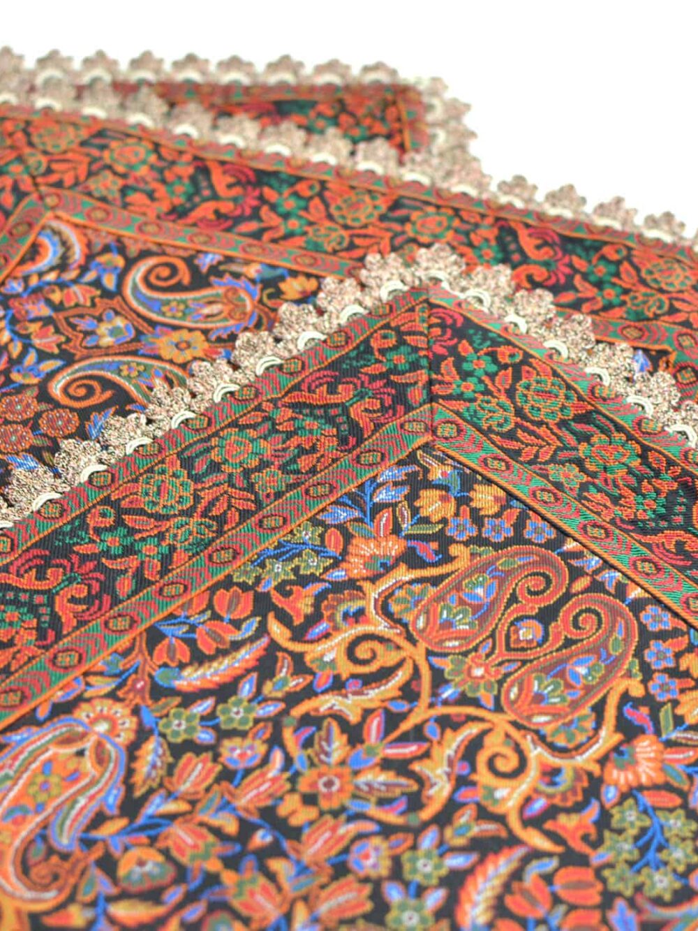 colourful tablecloth with the edge