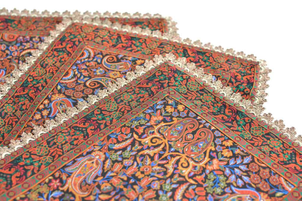 colourful tablecloth with the edge