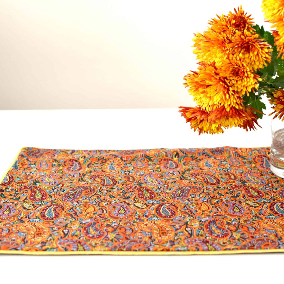 Orange Termeh (Persian Fabric) Tablecloth