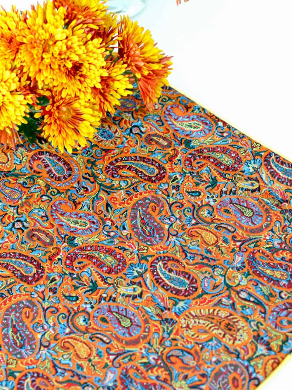 Orange Termeh (Persian Fabric) Tablecloth