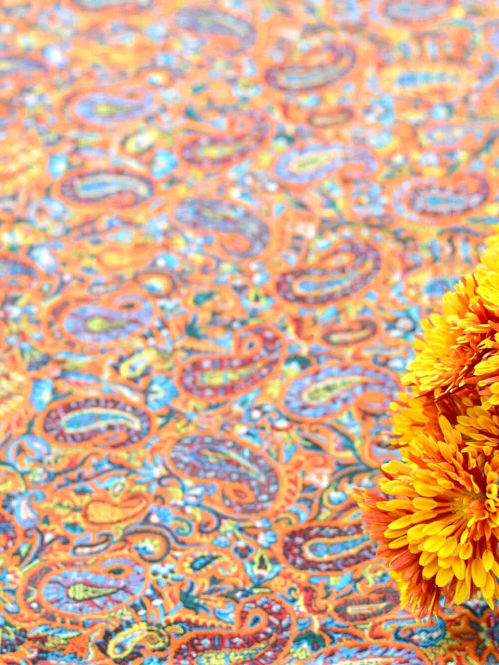 Orange Termeh (Persian Fabric) Tablecloth