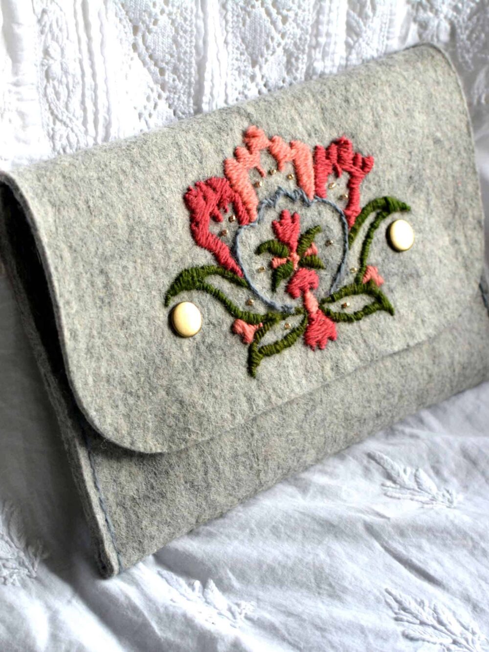 Handmade Wool-Felt Clutch Bag