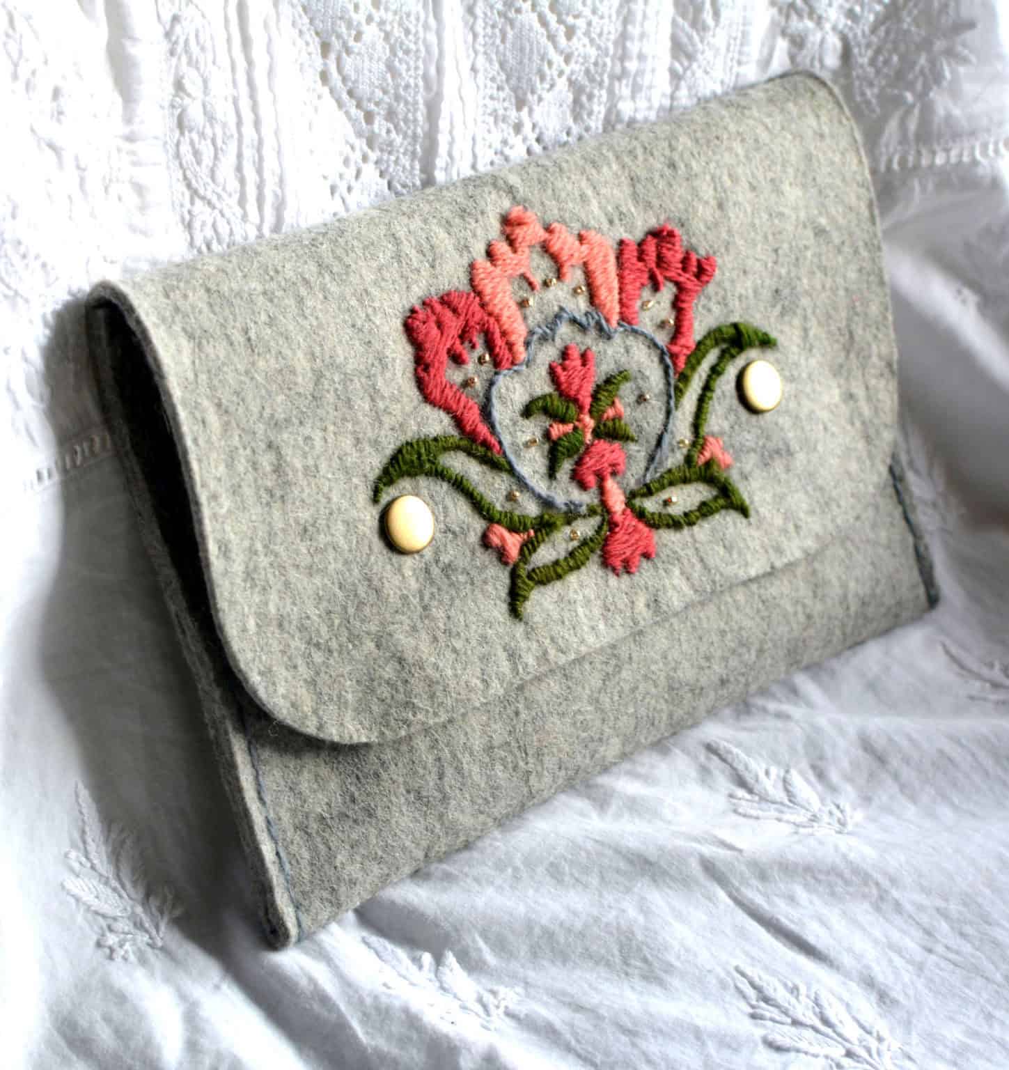 Handmade Wool-Felt Clutch Bag