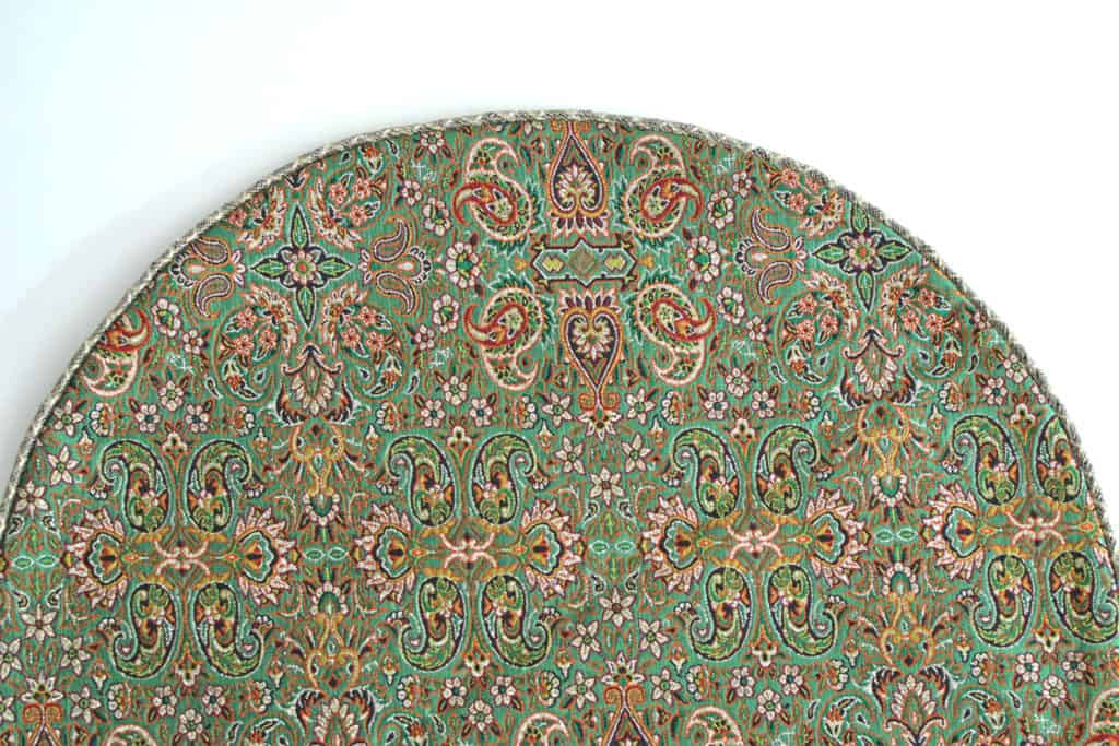Green With Golden Strips Termeh (Persian Fabric) Round Tablecloth