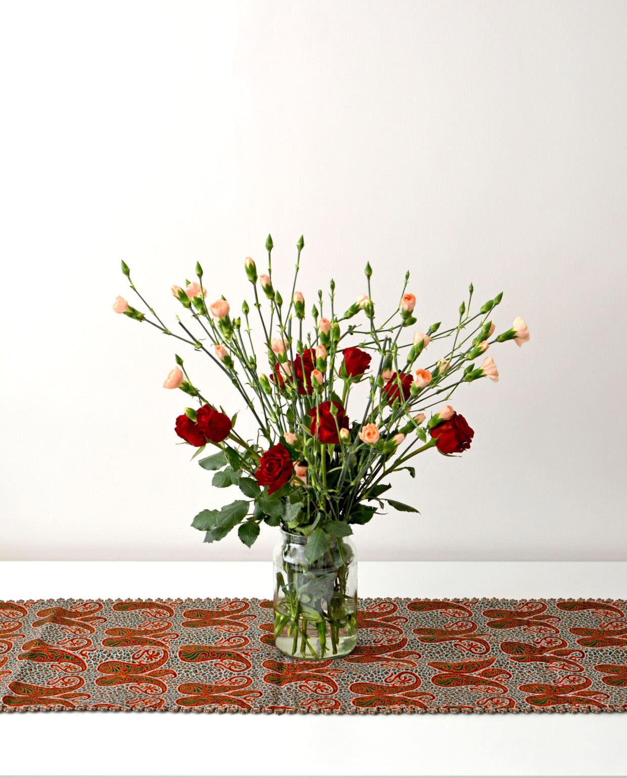 Grey And Red Termeh Tablecloth