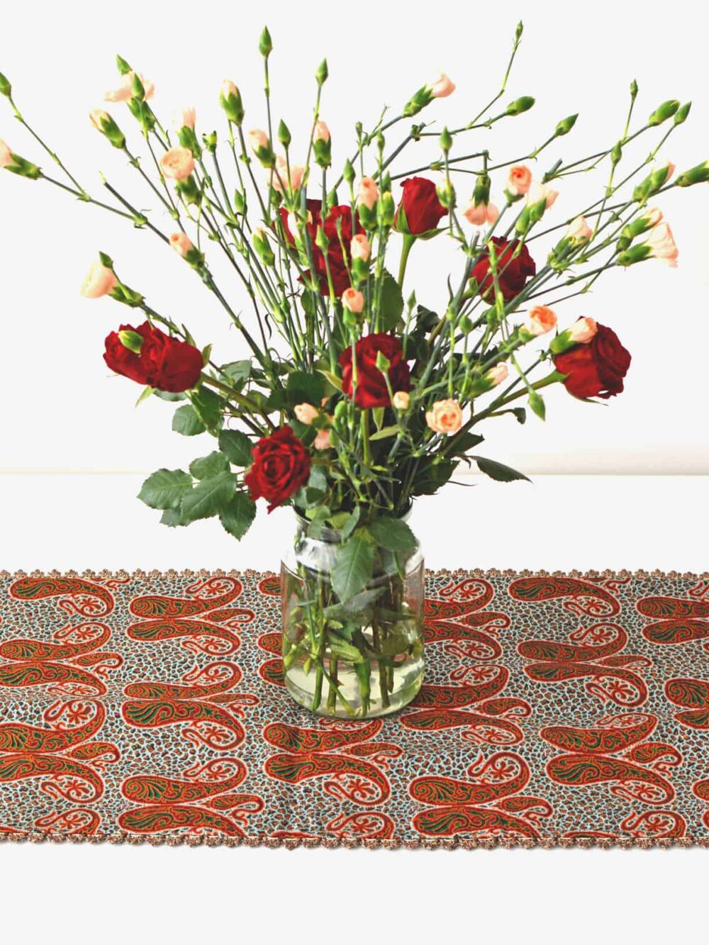 Grey And Red Termeh Tablecloth