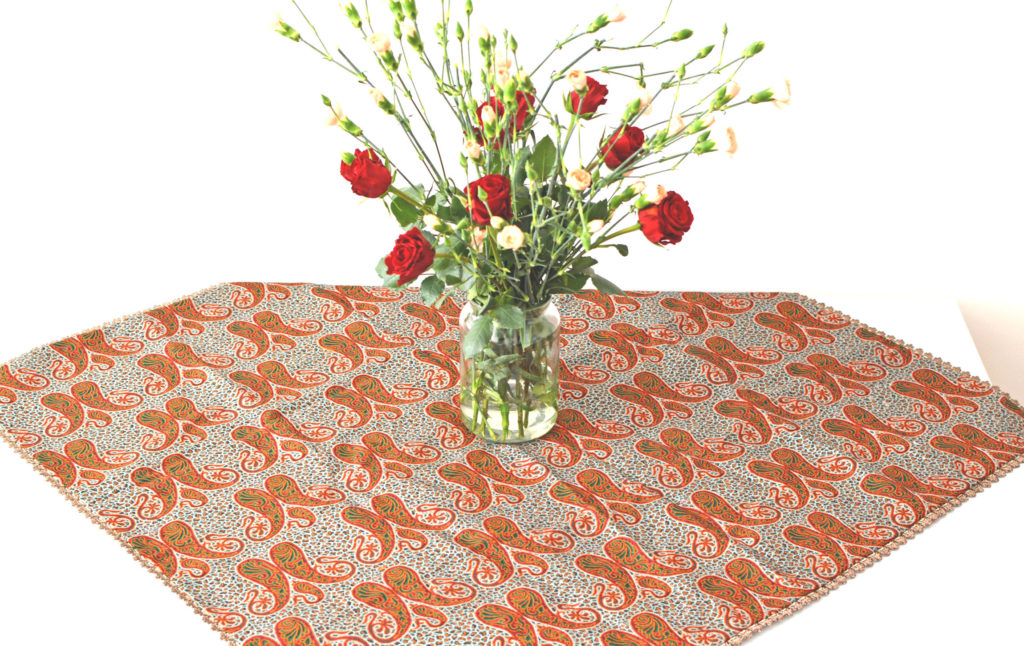 Grey And Red Termeh Tablecloth