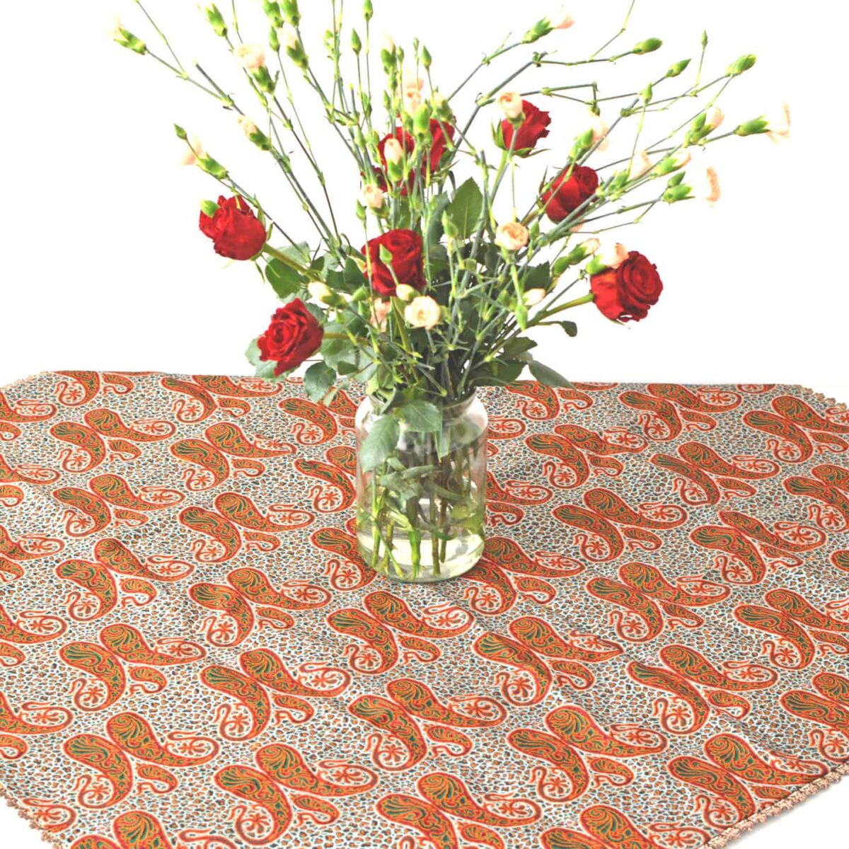 Grey And Red Termeh Tablecloth