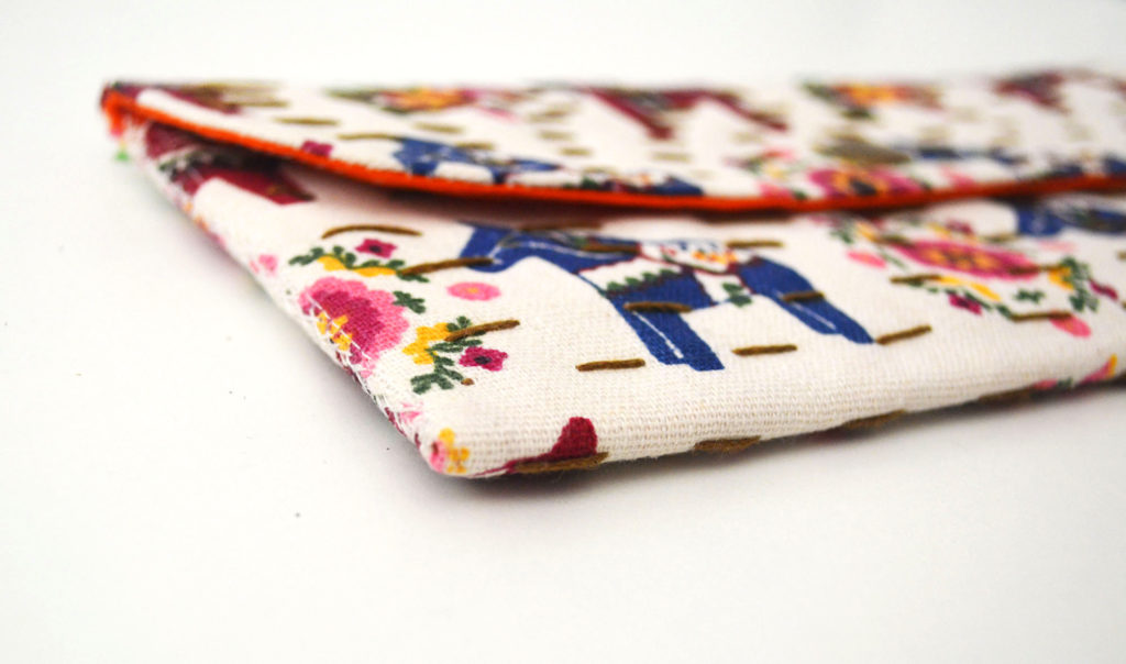 Handmade Cotton Purse With Needlework