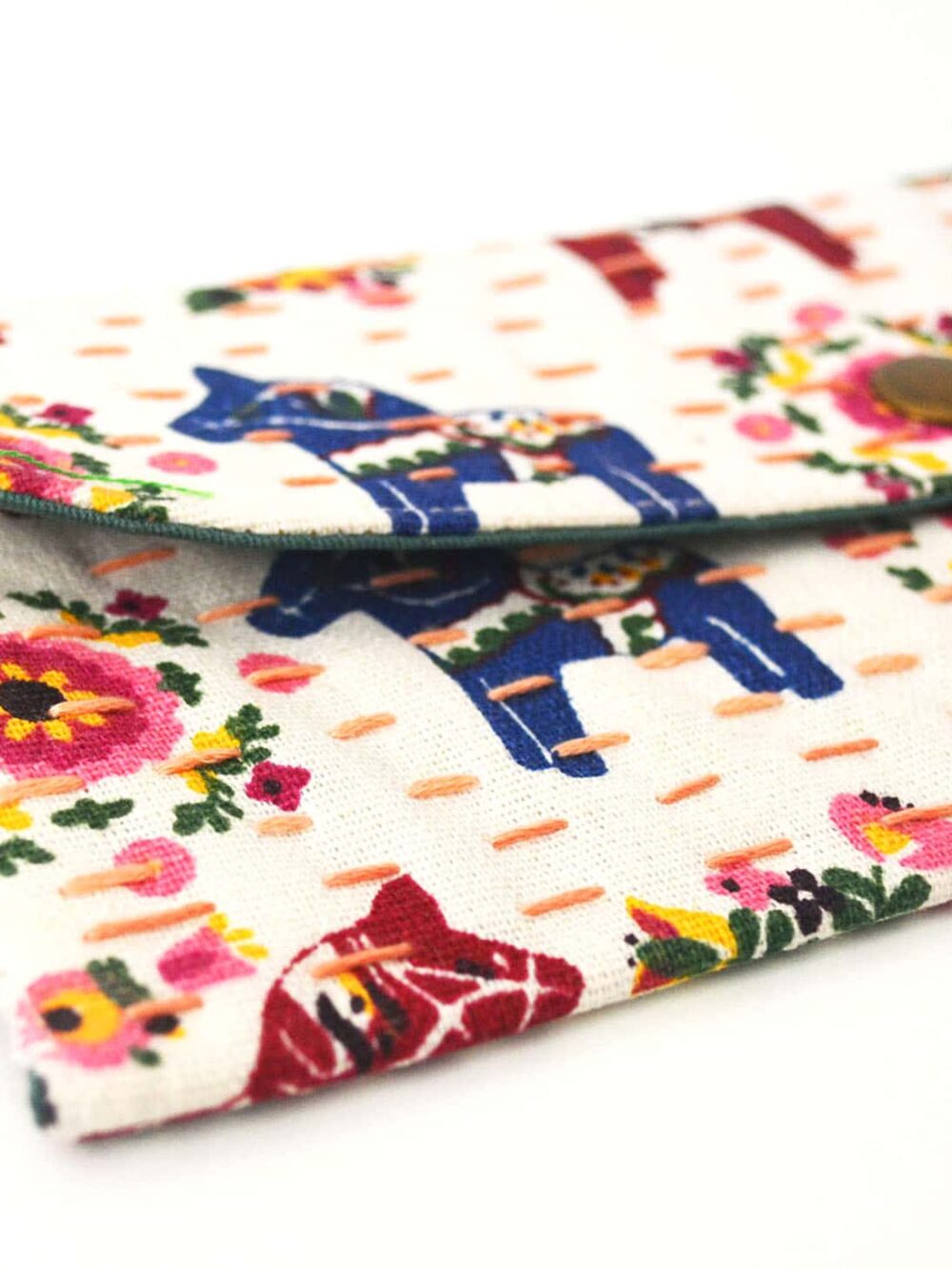 Handmade Cotton Purse With Needlework