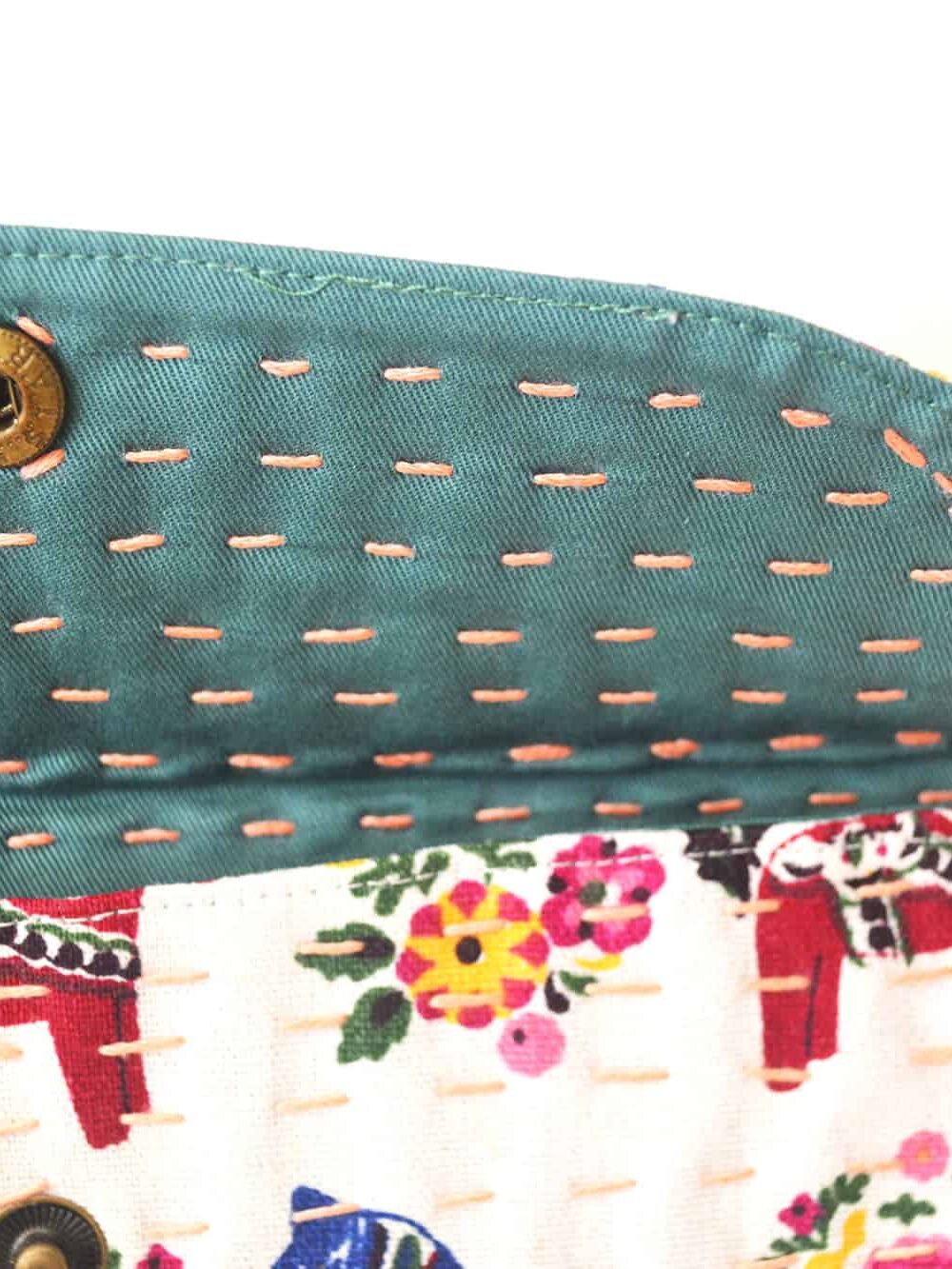 Handmade Cotton Purse With Needlework