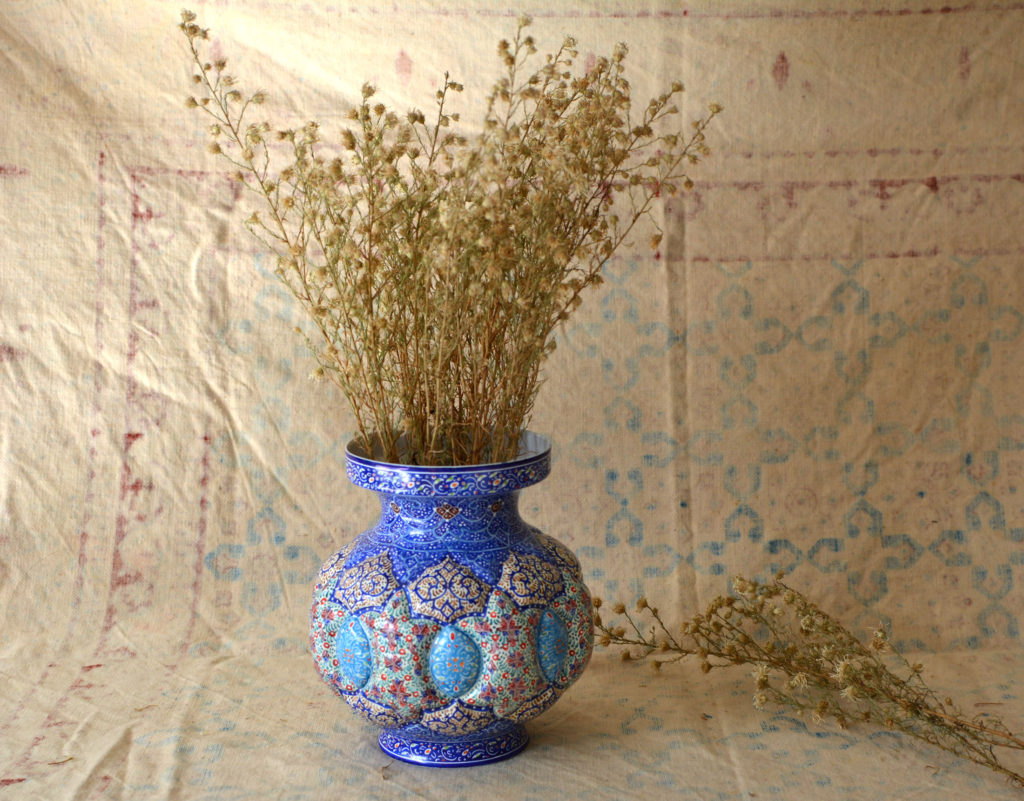 Hand-painted enamelled vase (MinaKari)