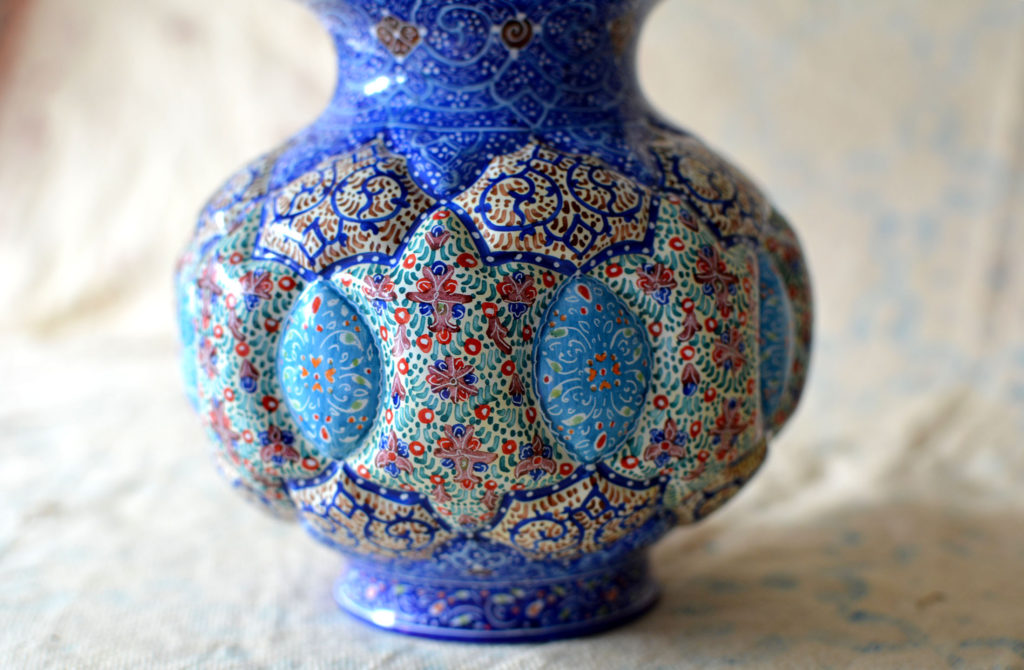 Hand-painted enamelled vase (MinaKari)