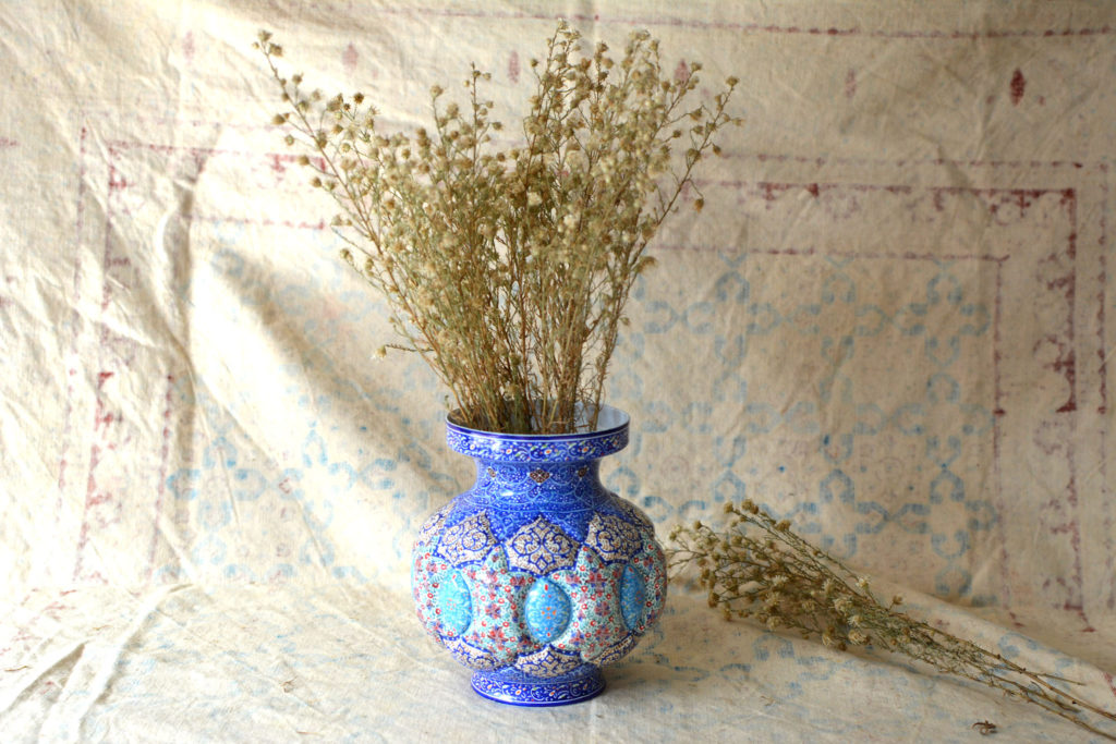 Hand-painted enamelled vase (MinaKari)