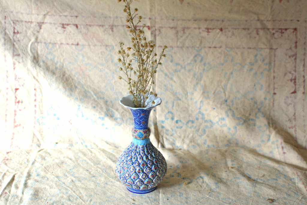 Hand-painted enamelled vase (MinaKari)