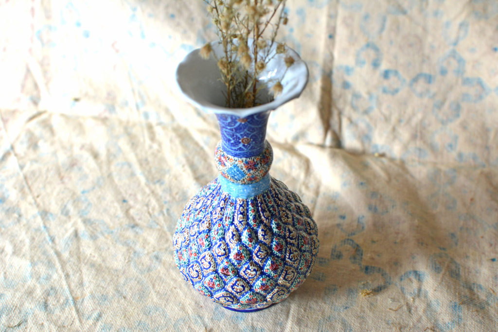 Hand-painted enamelled vase (MinaKari)