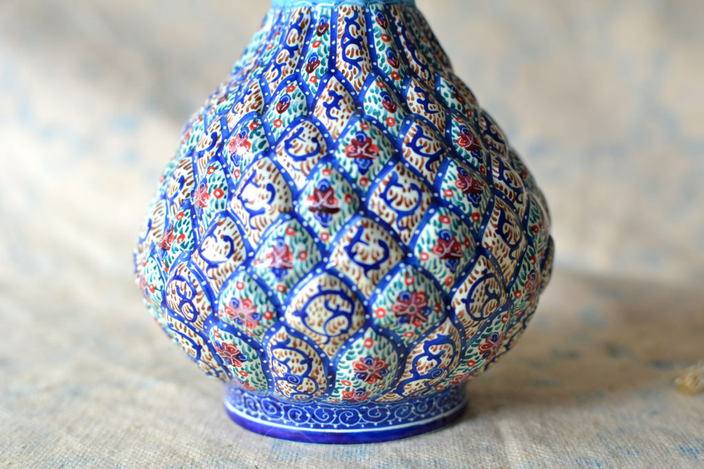 Hand-painted enamelled vase (MinaKari)