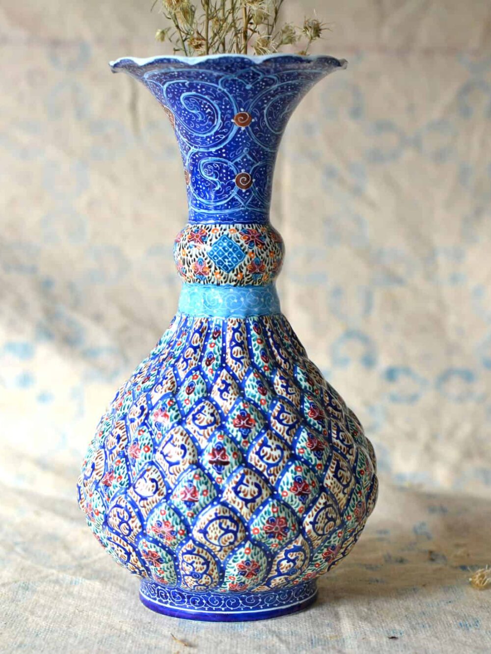 Hand-painted enamelled vase (MinaKari)