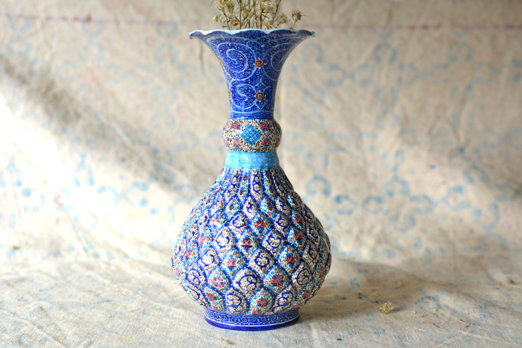 Hand-painted enamelled vase (MinaKari)