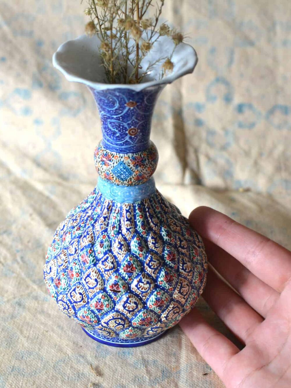 Hand-painted enamelled vase (MinaKari)