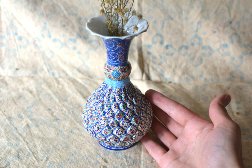 Hand-painted enamelled vase (MinaKari)