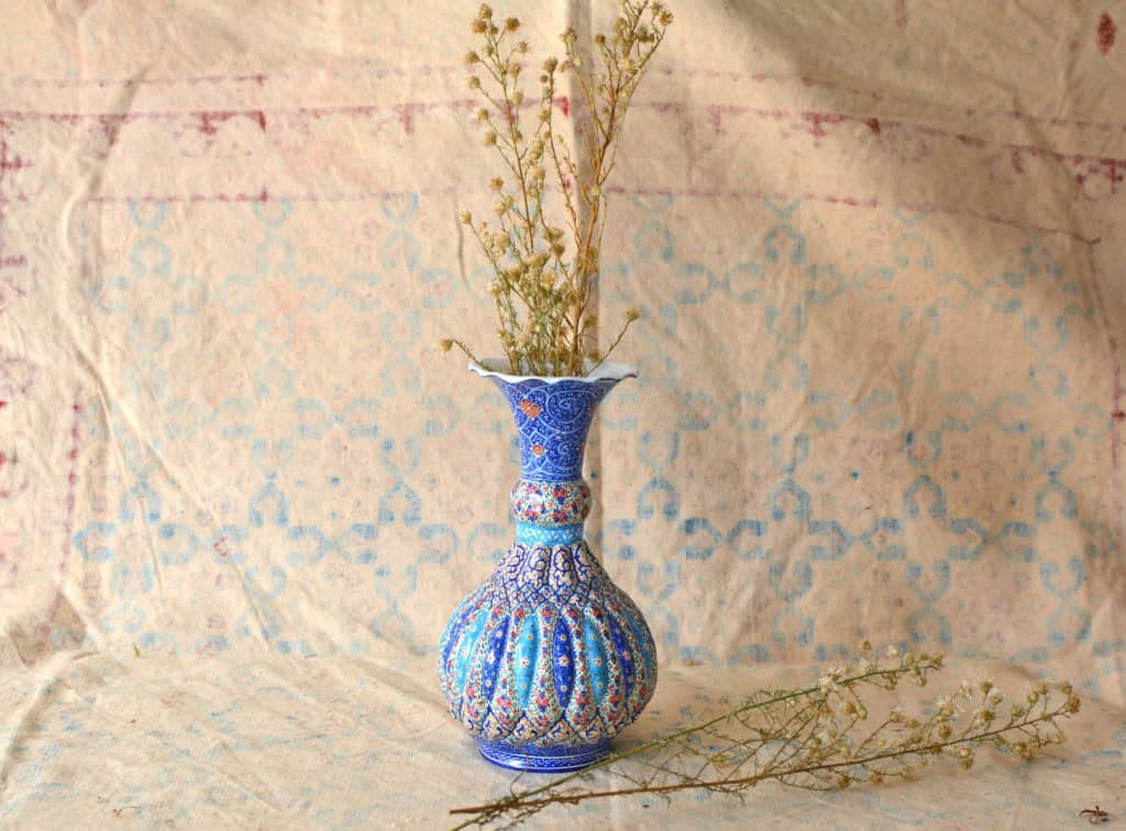 Hand-painted enamelled vase (MinaKari)