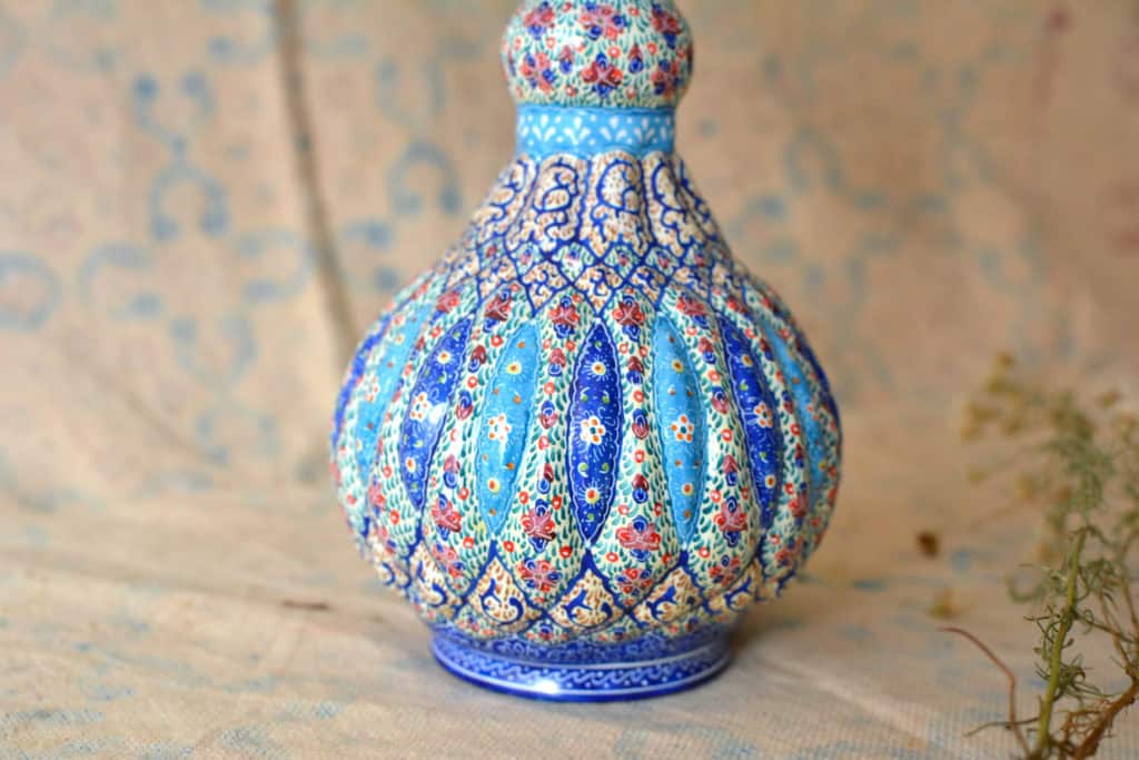 Hand-painted enamelled vase (MinaKari)