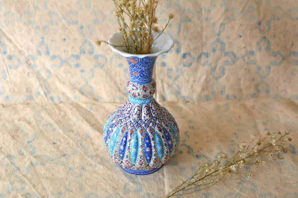 Hand-painted enamelled vase (MinaKari)