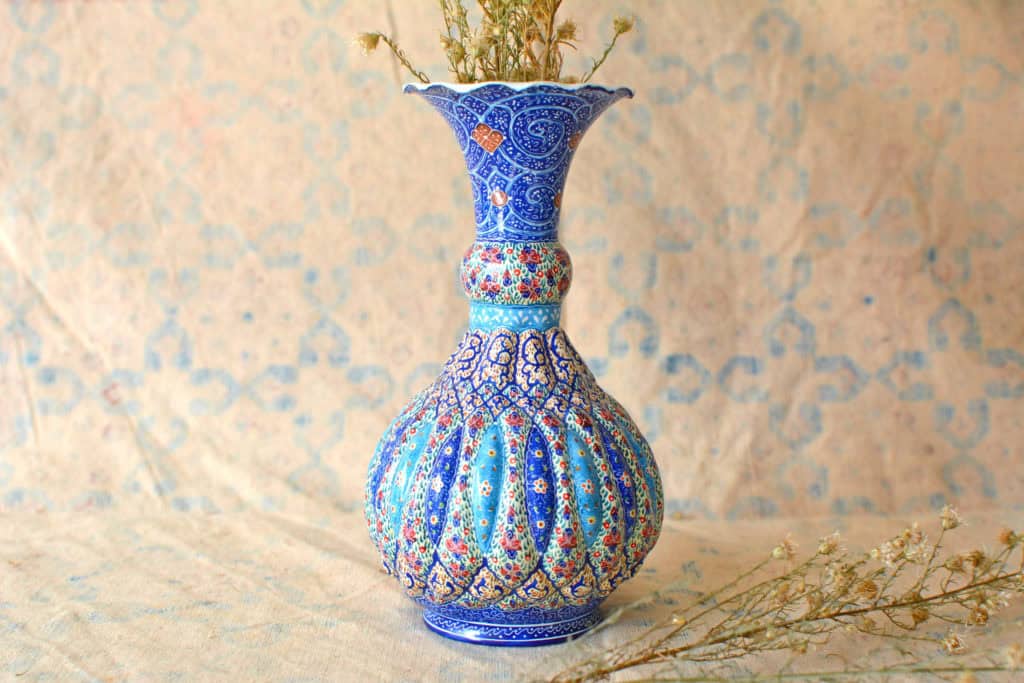 Hand-painted enamelled vase (MinaKari)