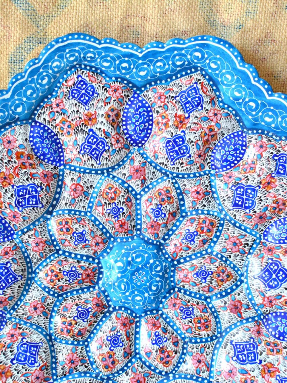Hand-Painted enamelled unique plate