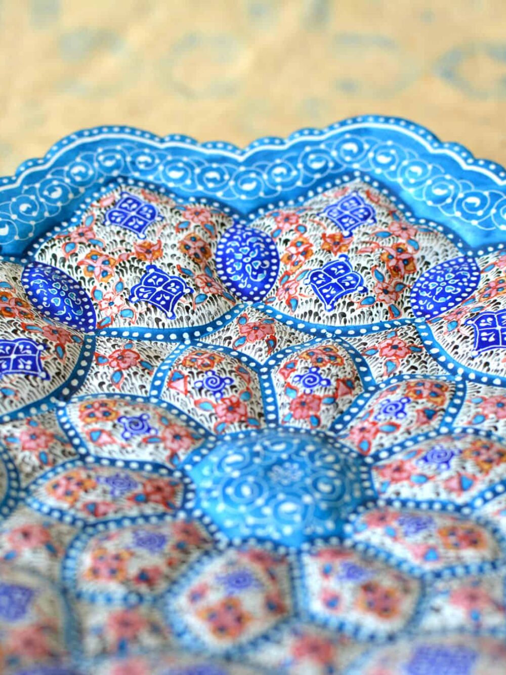 Hand-Painted enamelled unique plate