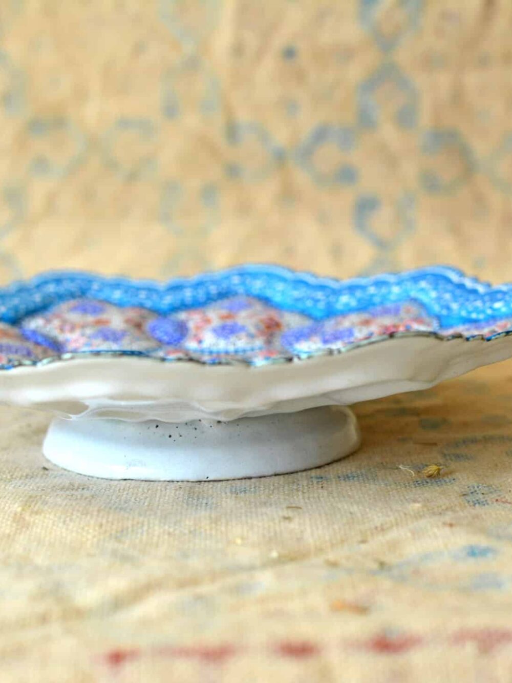 Hand-Painted enamelled unique plate