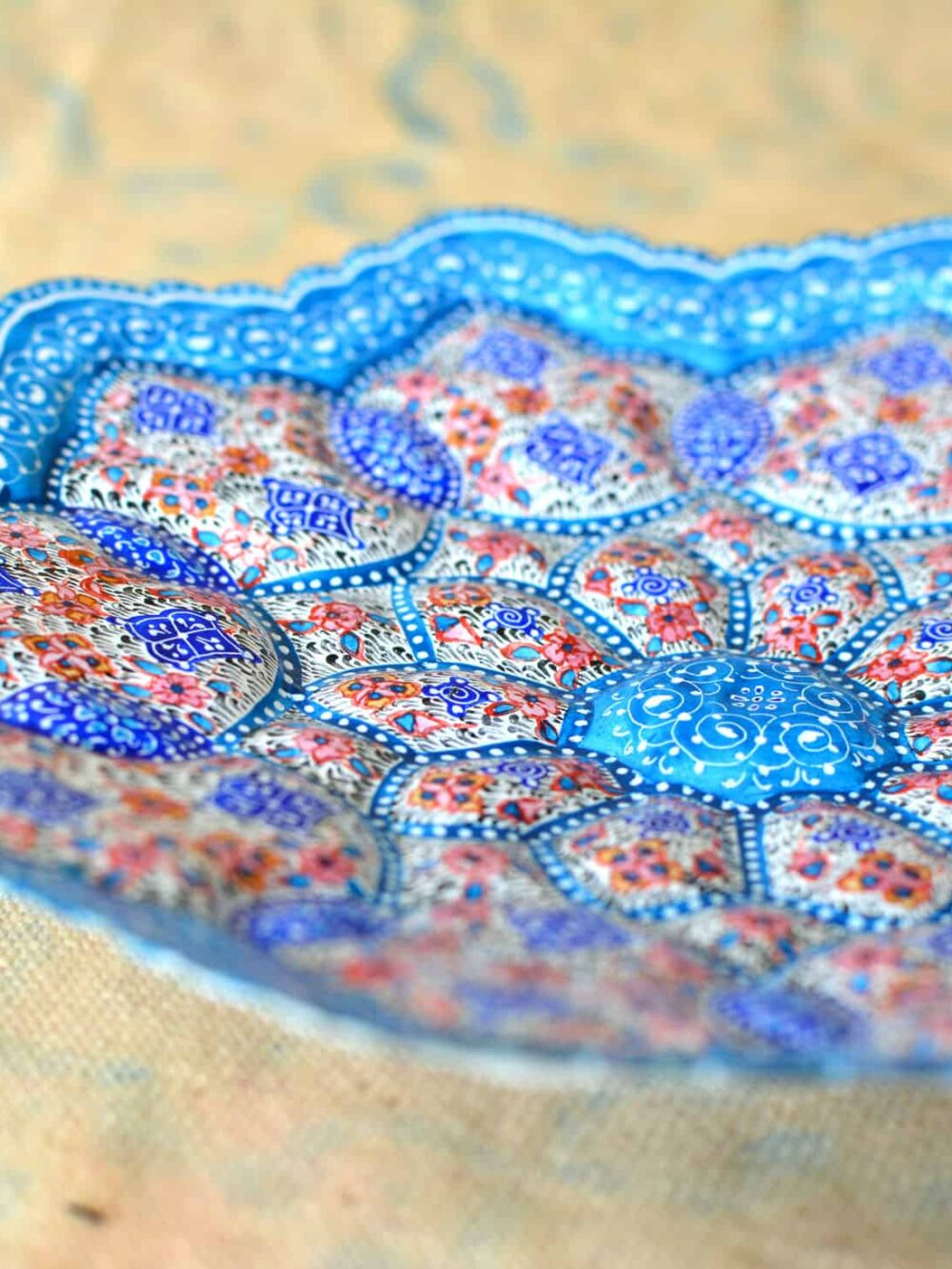 Hand-Painted enamelled unique plate