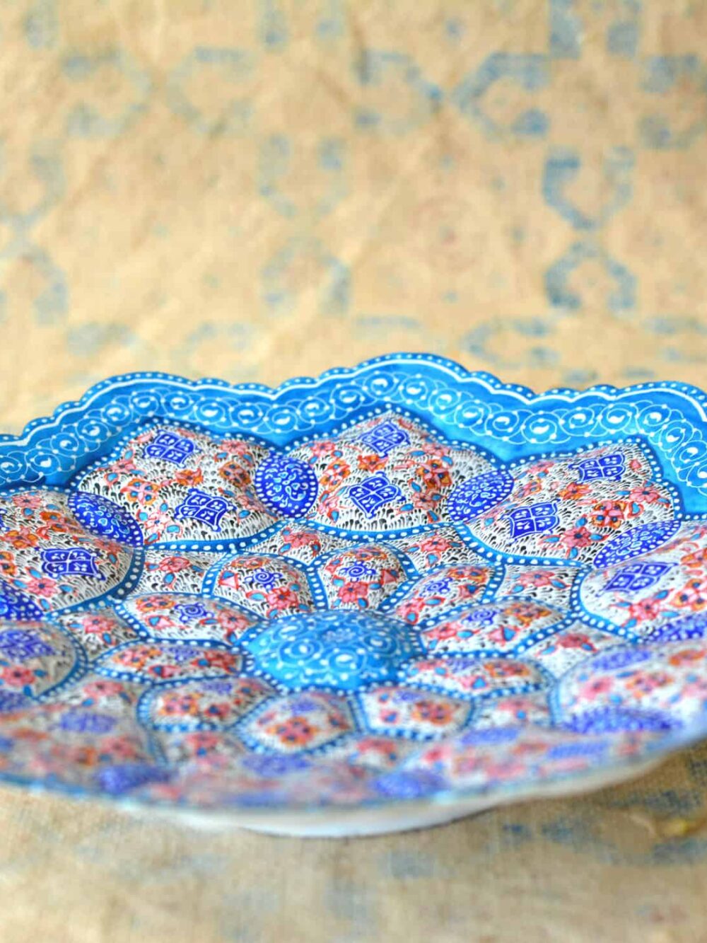 Hand-Painted enamelled unique plate