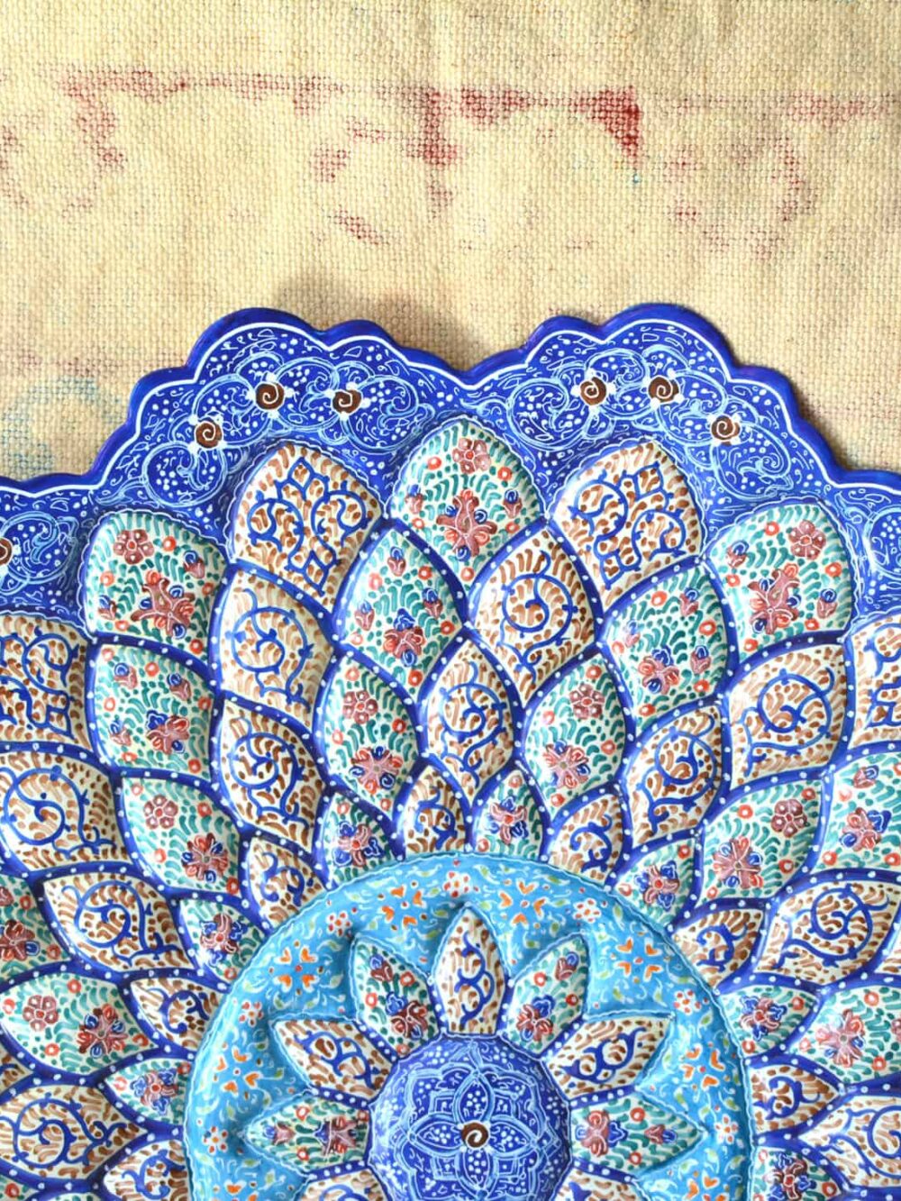 Hand-Painted Enamelled Floral Plate