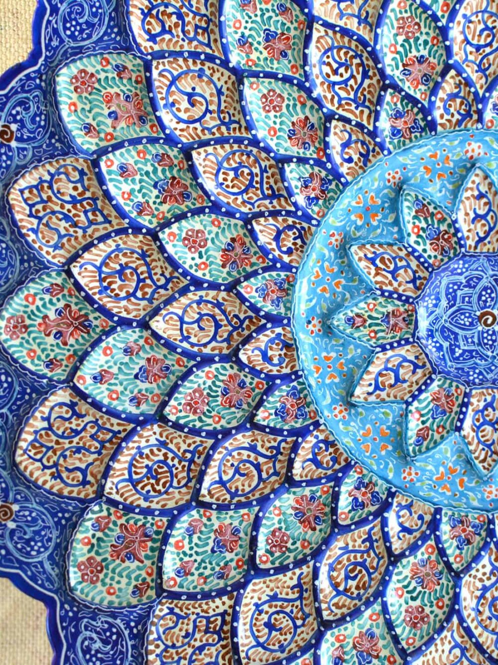 Hand-Painted Enamelled Floral Plate