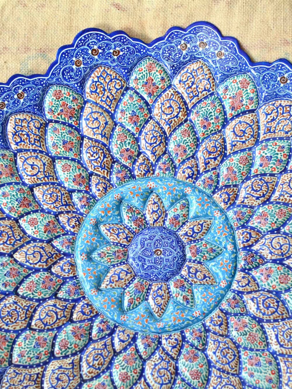 Hand-Painted Enamelled Floral Plate