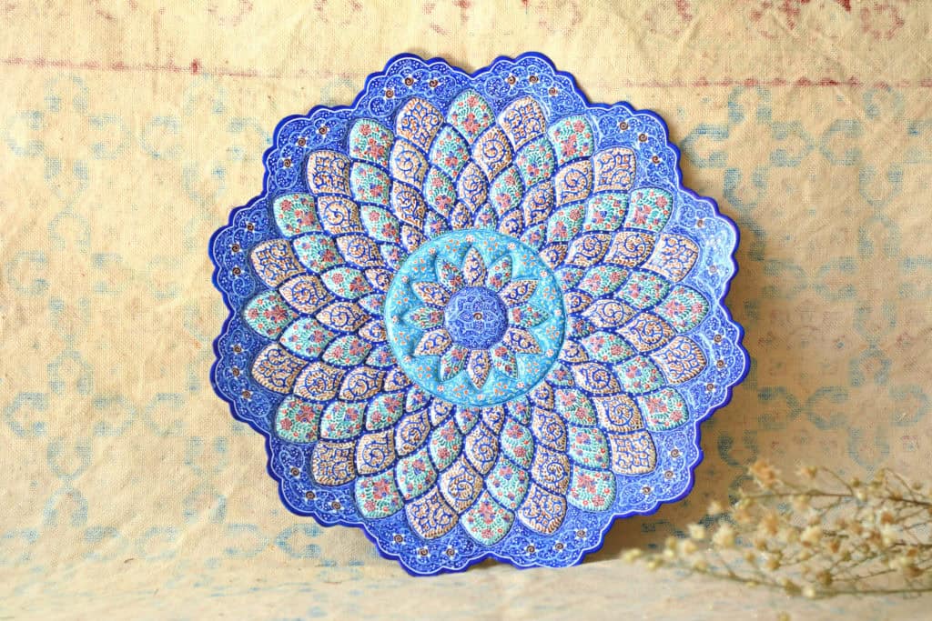 Hand-Painted Enamelled Floral Plate